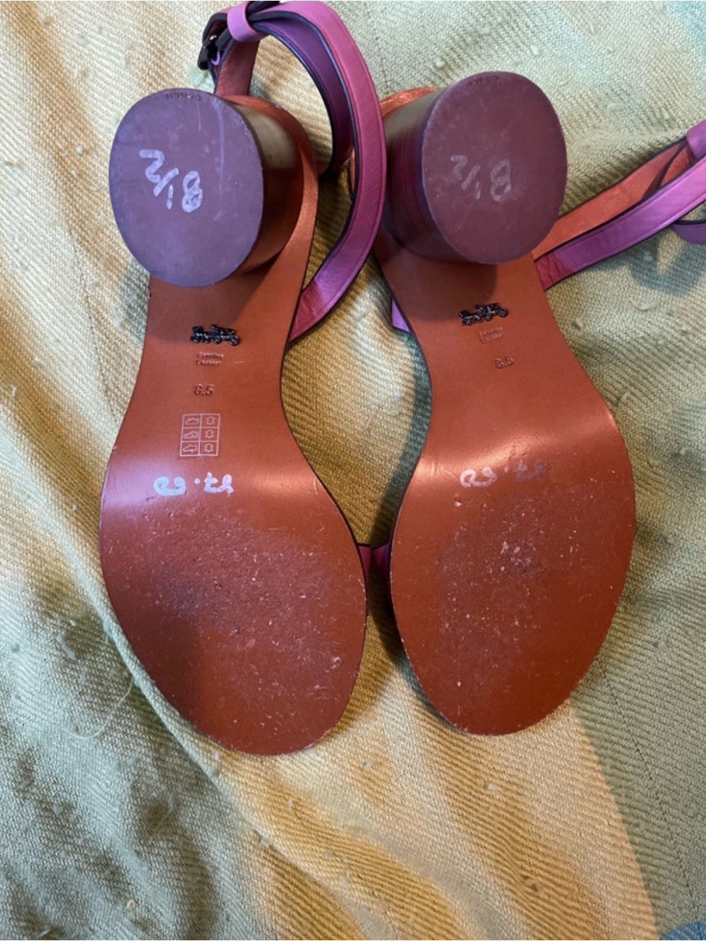 Coach Purple Floral Ankle-Strap Sandals - Picture 10 of 12